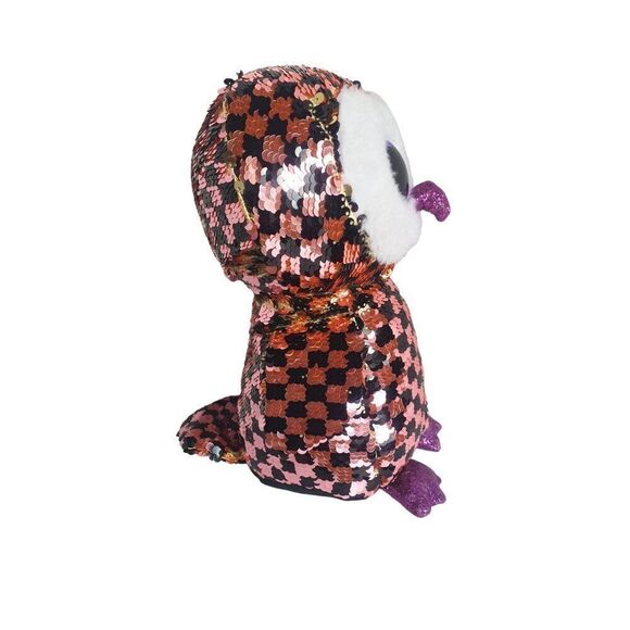 Ty Flippables Checks the Owl Sequin Plush Toy 10" Limited Edition - Picture 3 of 7